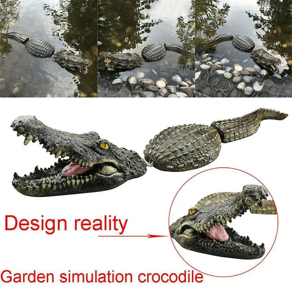 Floating Crocodile Decoration Pond Resin Simulation Statue Garden Figurine Garden Ornament Ponds Lakes Decoration
