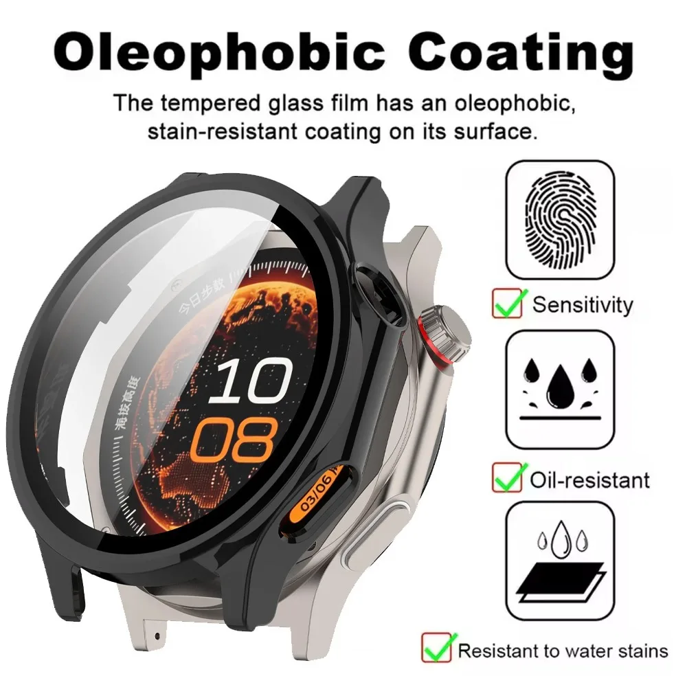 PC Case＋HD Glass for OPPO Watch X3 High Definition Glass Scratch-proof Protective Shell for Oneplus Watch 4 Screen Bumper Shell