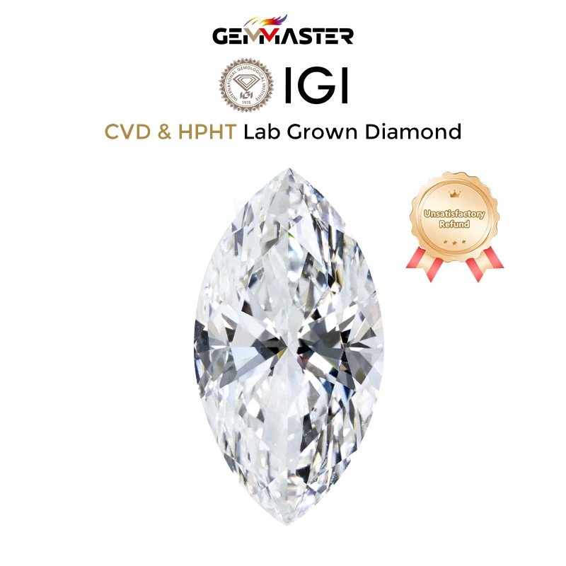 Marquise Cut Lab Grown Diamond D E F G Color VVS VS 100% Real Synthetic Diamonds With IGI Certificate HPHT CVD Lab Diamond VVS