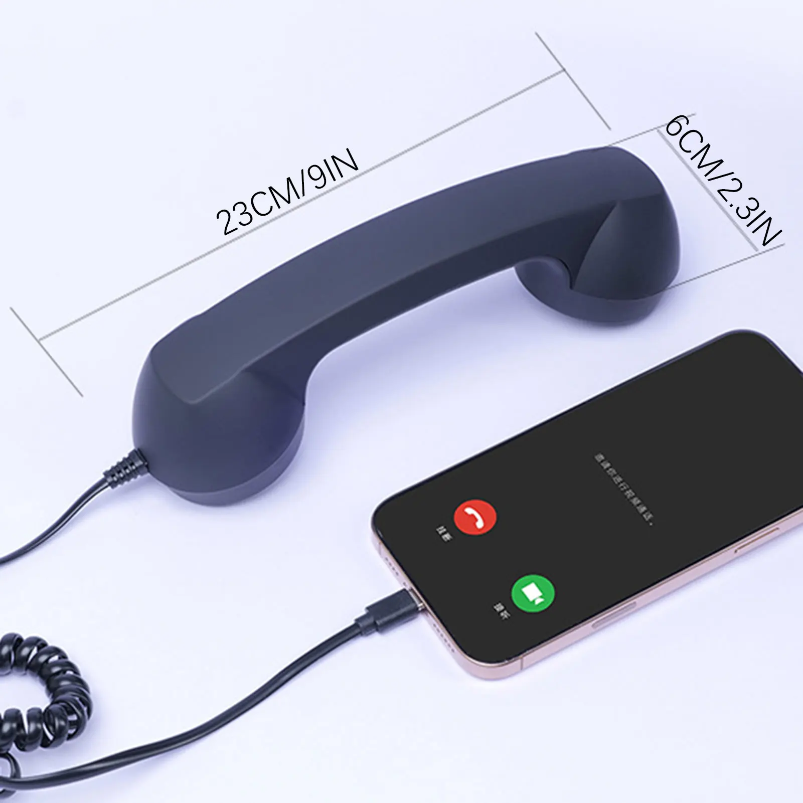 Retro Type C Telephones Handset Cell Phone Receiver Mic Microphone Speaker for Mobile Phones Cellphone Smartphone