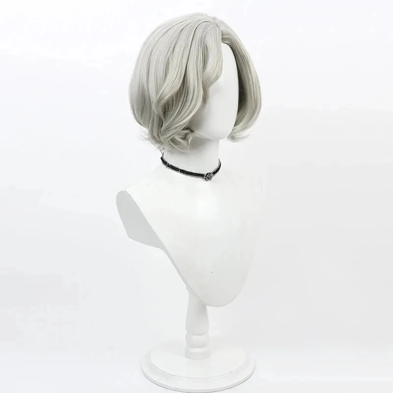 SS23Delicious in Dungeon Mithrun Cosplay pelo sintético corto gris resistente al calor Halloween carnaval fiesta de juegos de rol + peluca C
