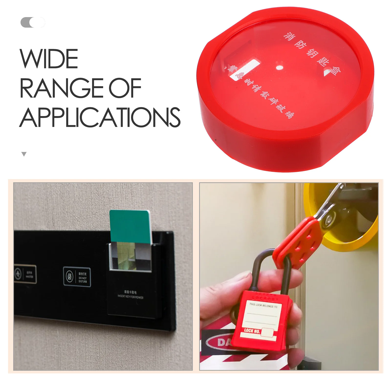 1Set Wall-Mounted Emergency Key Storage Box Fire Safety Lock Box for Business Residential Use Weather-Resistant Secure Door