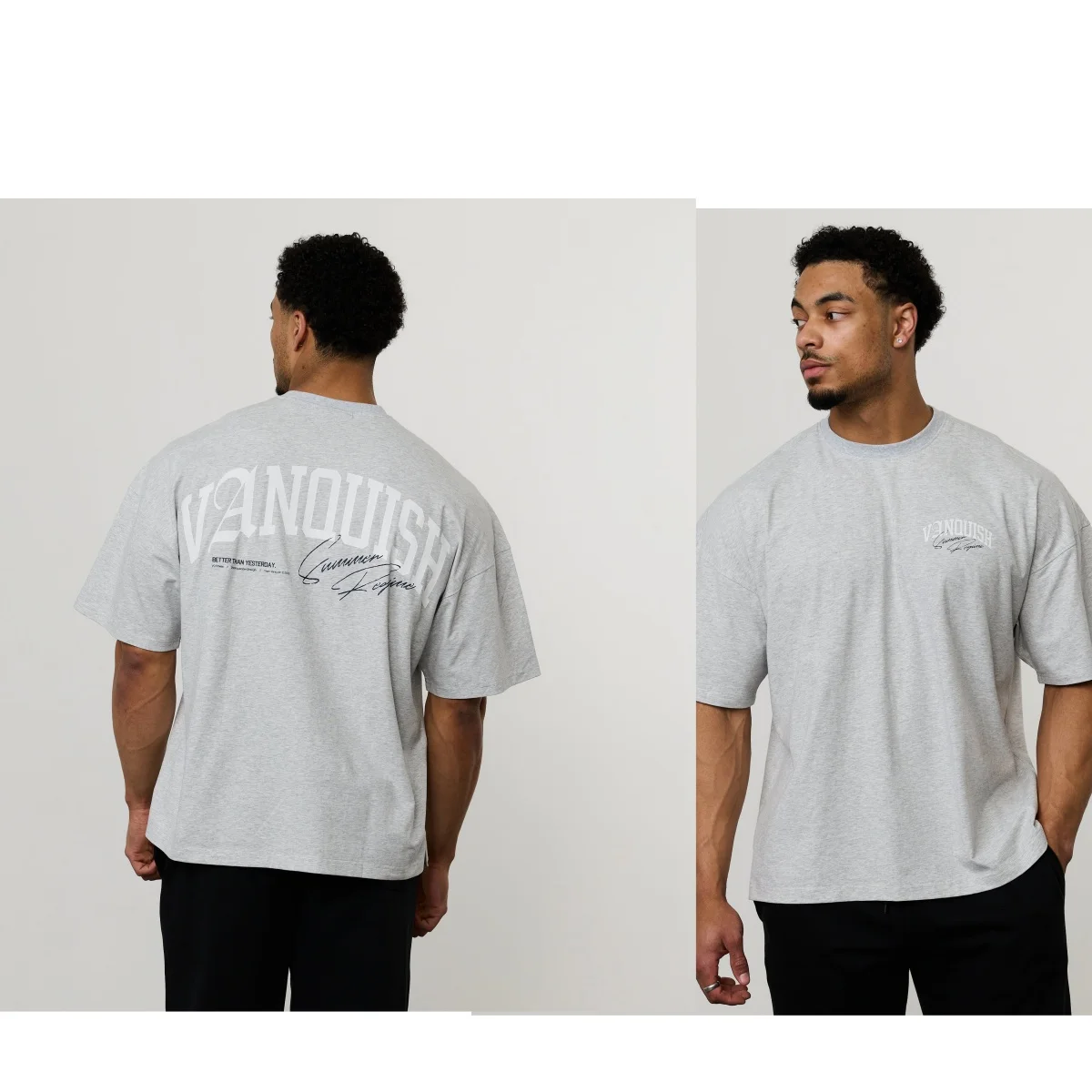 Fitness Training Grey Art Street Fashion Leisure T-Shirt Men's and Women's Luxury Brand Top view 4