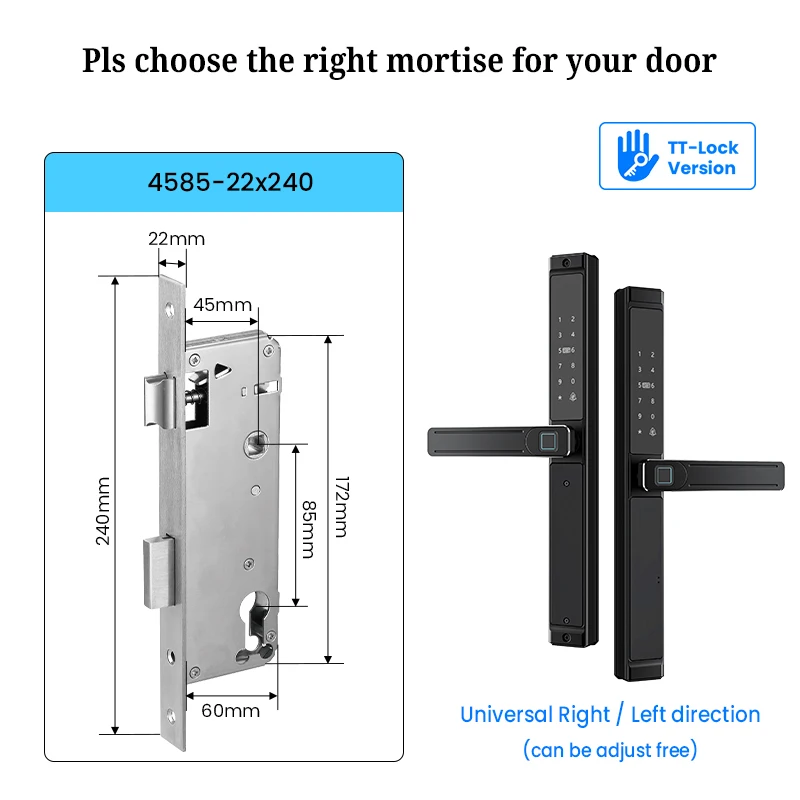 F6 Biometric Waterproof Double-Sided Smart Lock for Courtyard Door, Fingerprint Password IC Card Key TTLock APP Control for Home image 3