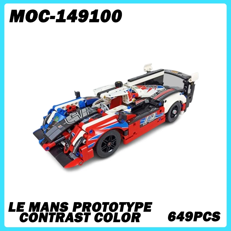 MOC-149100 Car Series Le Mans Prototype Contrast Color Building Block DIY handmade assembled toys popular gifts for Boys 649PCS