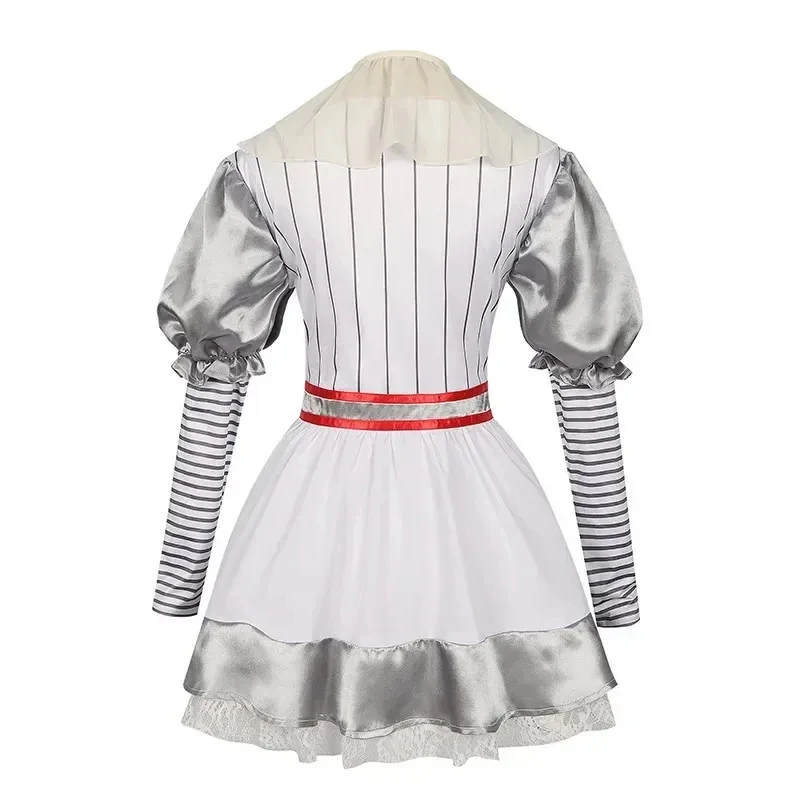 Movie Clown Pennywise Cosplay Costume Genderswap Halloween Horror Lolita Up Women Fantasy Dress Carnival Party Full Setv;2 FD1;6 view 4