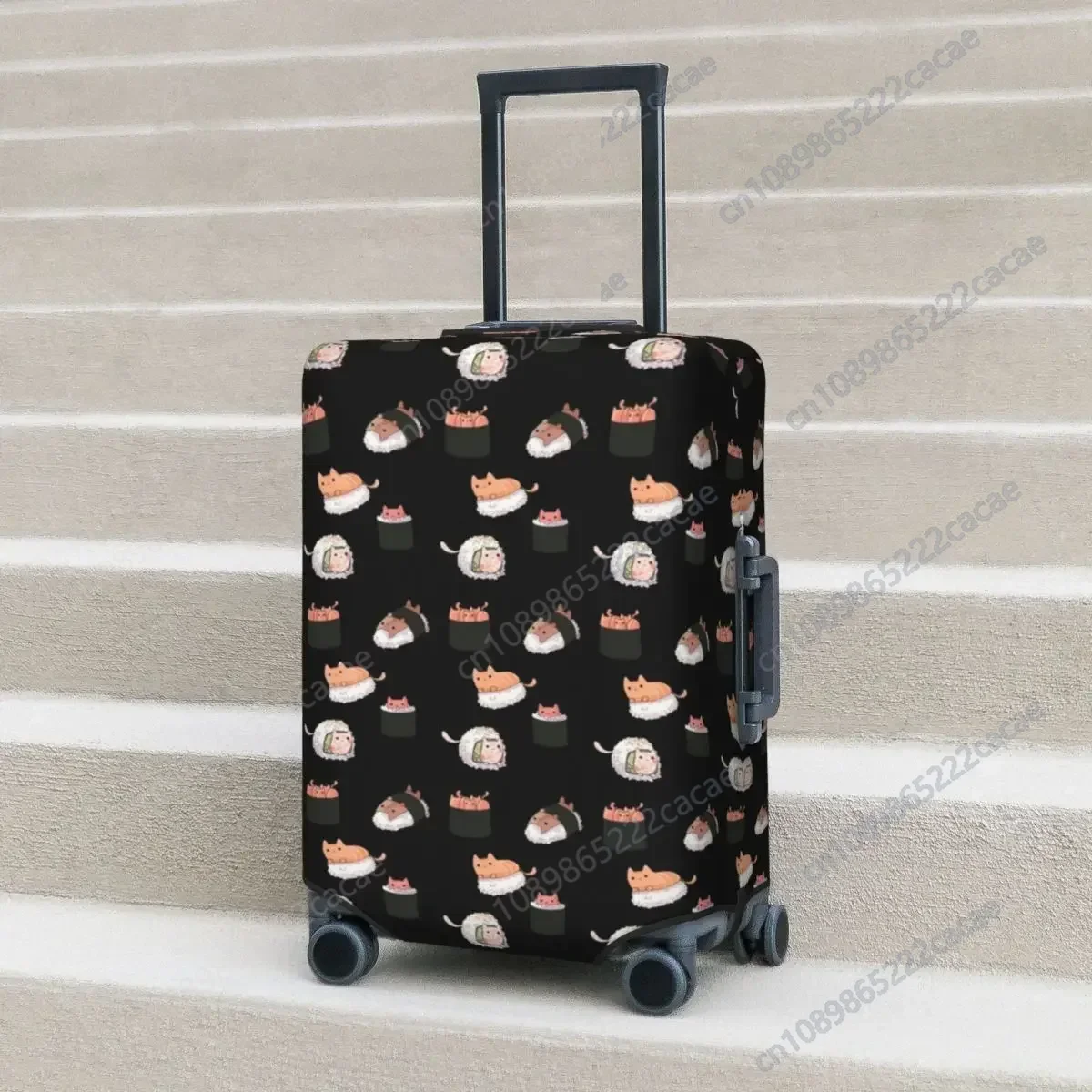 Funda de maleta con estampado de Sushi Cats, Protector de maleta con diseño de animales japoneses, divertido, de negocios, de vuelo