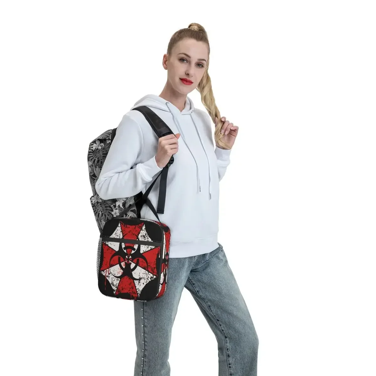 Game R-Resident E-Evil U-Umbrella Lunch Bag For Girls Graphic Design Lunch Box Casual Travel Cooler Bag  Tote Food Bags
