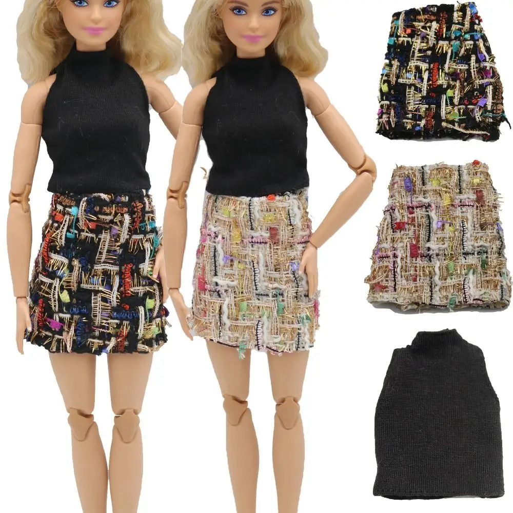 Vêtements de princesse à la mode, vêtements décontractés, multi-styles, col suspendu, manches courtes, hauts, accessoires de poupées, jupe courte élégante