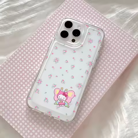 Flowers Butterfly Hello Kitty Phone Case For Samsung Galaxy A14 A15 5G S21 S22 S23 S24 FE Plus Ultra A25 A35 A52 A53 A54 A55 5G