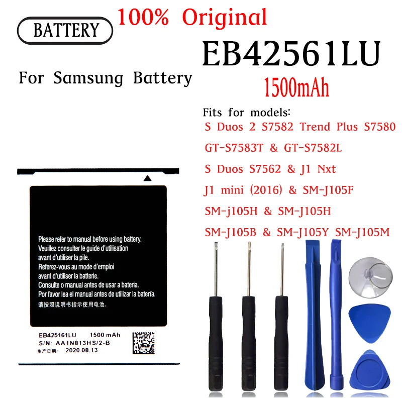 EB425161LU Battery For Sam S7560 S7566 S7568 S7572 S7580 i8190 I739 I8160 S7582 J1MINI Repair Part high Capacity Phone