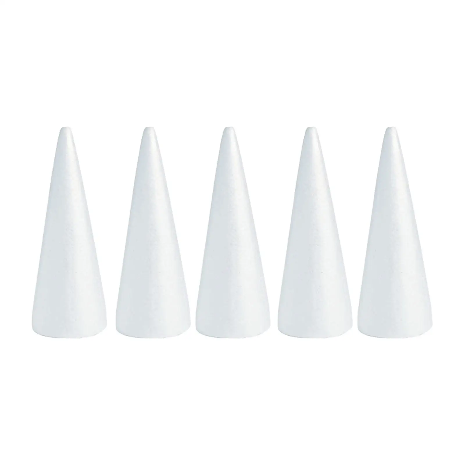 5Pcs Craft Foam Cones Christmas Tree Project, Crafting Children Kids White Polystyrene Cones for Christmas Trees Celebration image 4