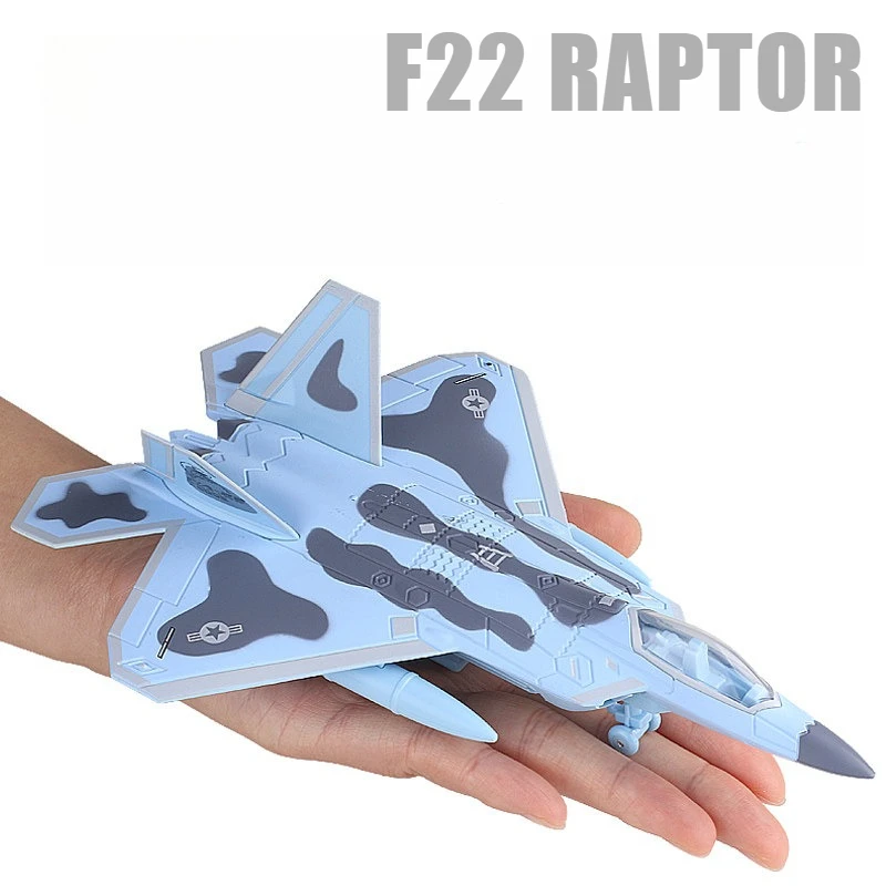 

F22 Raptor Fighter Jet Alloy Fighter Aircraft Serie Soundlight Echo Военная металлическая модель Живописная площадка Выставочный подарок