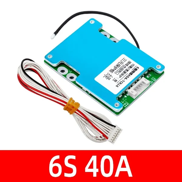 6S 25.2V 30A 40A 18650  Battery Poretect Board BMS PCB with Balance for Ebike Scooter With heat sink