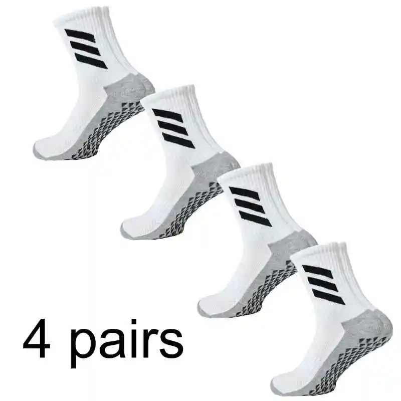 4/6 Pair Grip Soccer Socks Anti Slip Non Slip Men\'s Athletic Socks for Football Basketball Sports