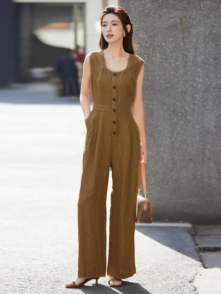 

Летняя новинка 2025: Женские свободные брюки-палаццо с круглым вырезом и высокой талией, прямые, удлиняющие ноги