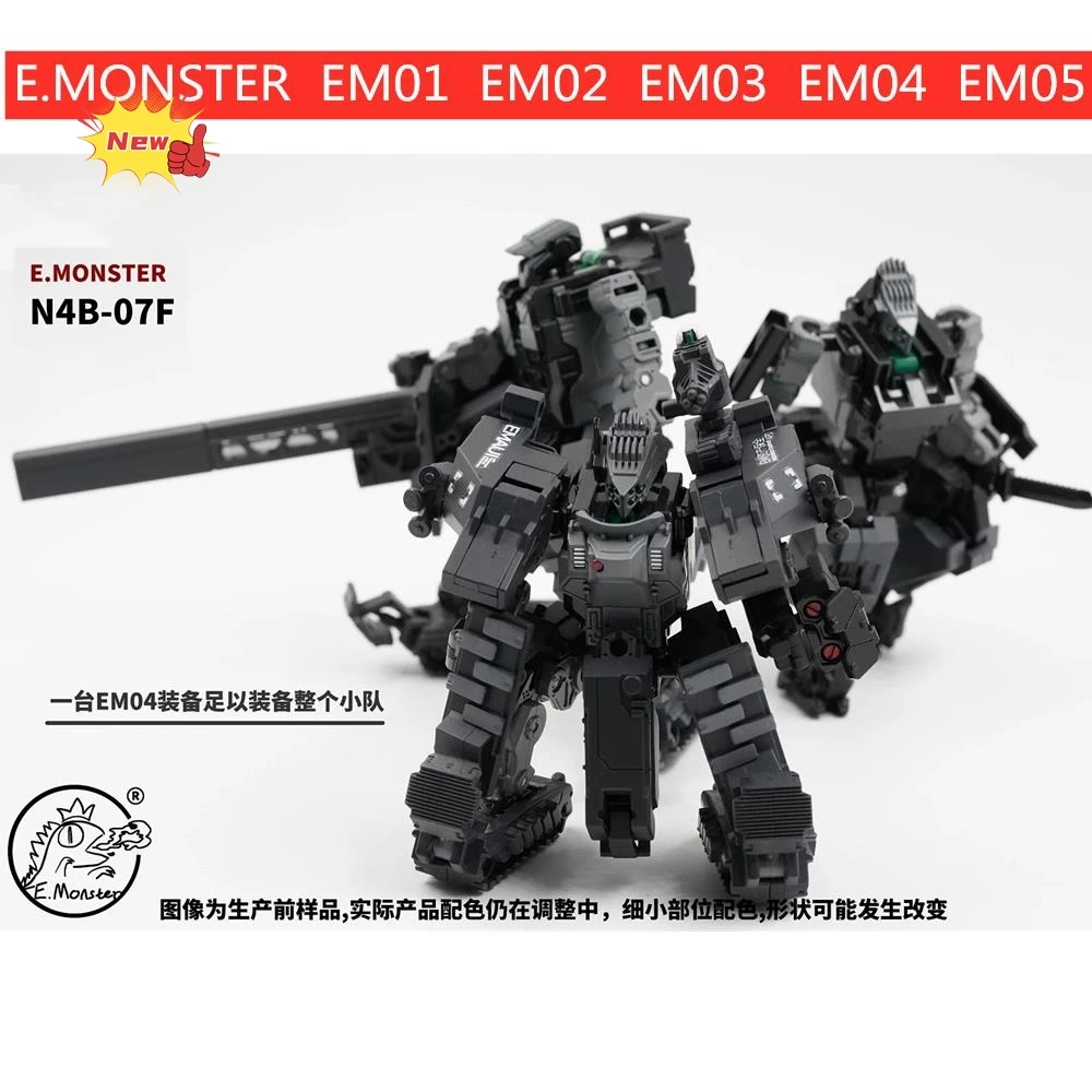 Transformation E.MONSTER Original Mecha Model N4B-07F Emonster Four-legged Tank EM01 EM02 EM03 EM04 EM05 Gladiator Action Figure