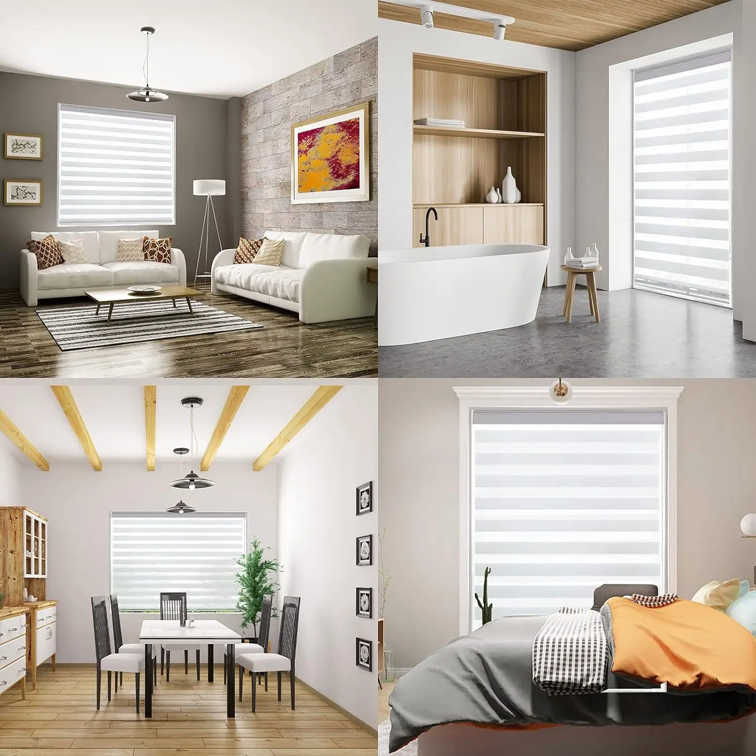 High Quality Double Layer 80% Blackout Manual Retractable Top Down Bottom Up Cordless Spring Zebra Blinds For House