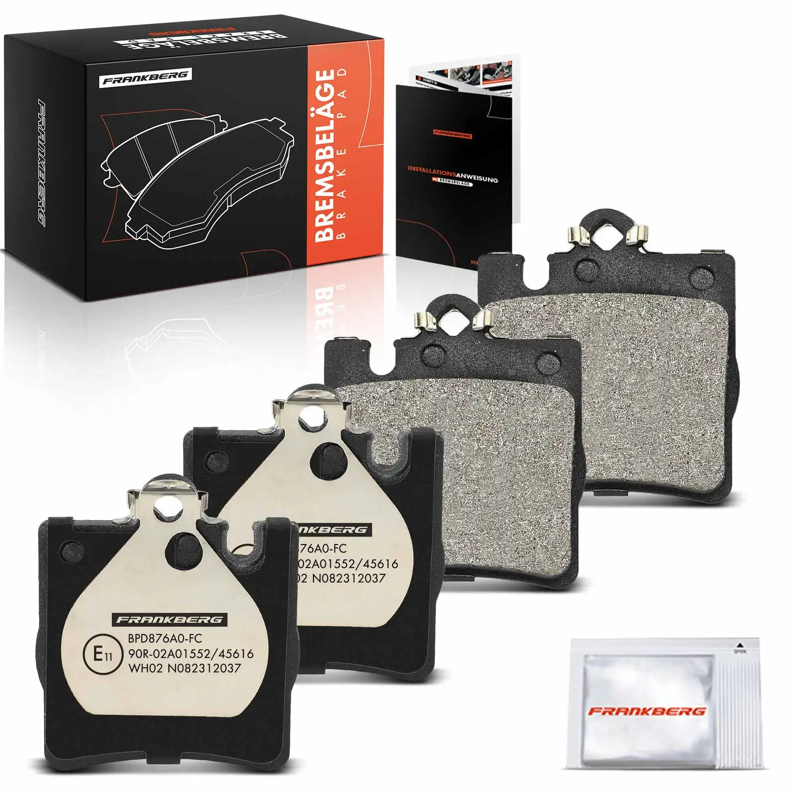 Pastiglie Freno Posteriori Frankberg 4x per Mercedes-Benz W203, CL203, S203, CL203, C208, C209, A208 1995–2009 7701207615, A0034202820