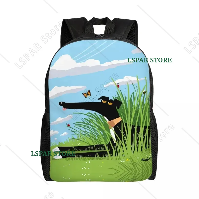 Greyhound Whippet Dog Backpacks for Women  School College Students Bookbag Fits 15 Inch Laptop Cartoon Sighthound Pattern Bags