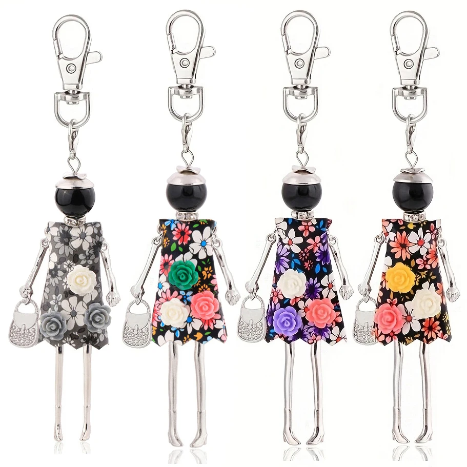 New Flower Keychain For Women Bag Pendant Car Key Chains Gift Christmas Friend Wholesale