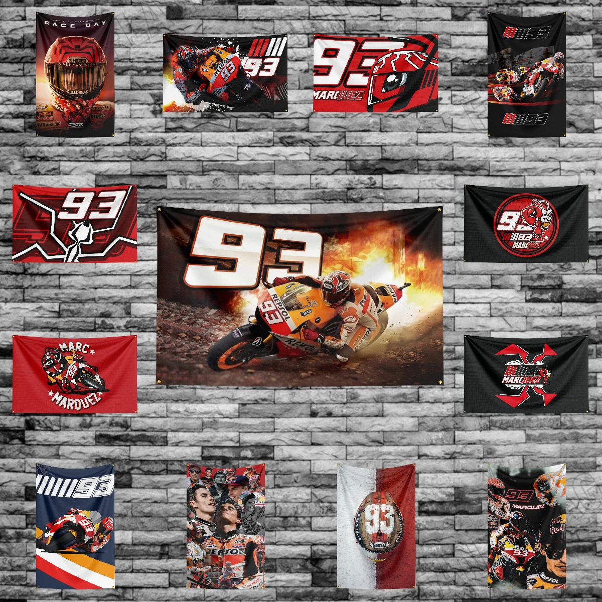 3x5 Ft 93 m-Marquezs  Motorcycle Racing Flag Polyester Printed Motorcycle Flags Banner Tapestry for Decor