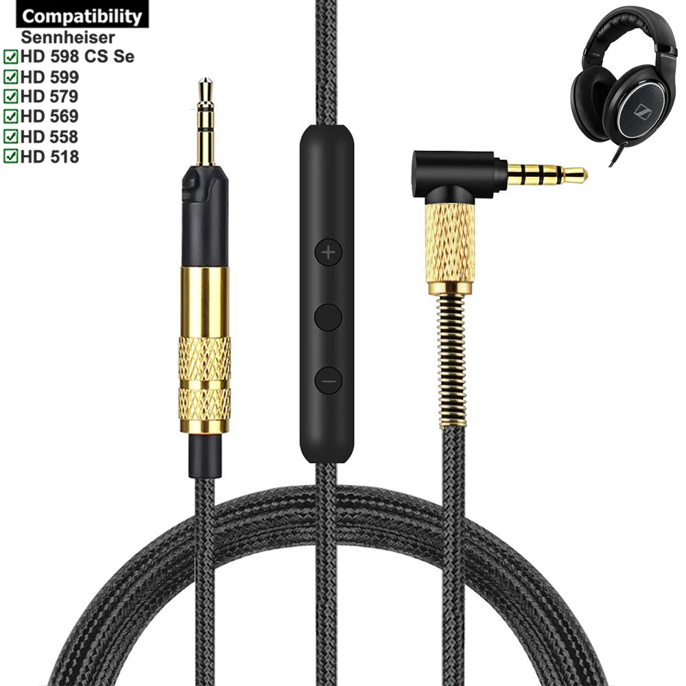 OFC استبدال مضفر كابل الحبل ل Sennheiser HD 518 558 569 579 599 CS Se HD518 HD558 HD569 HD579 HD599 سماعات