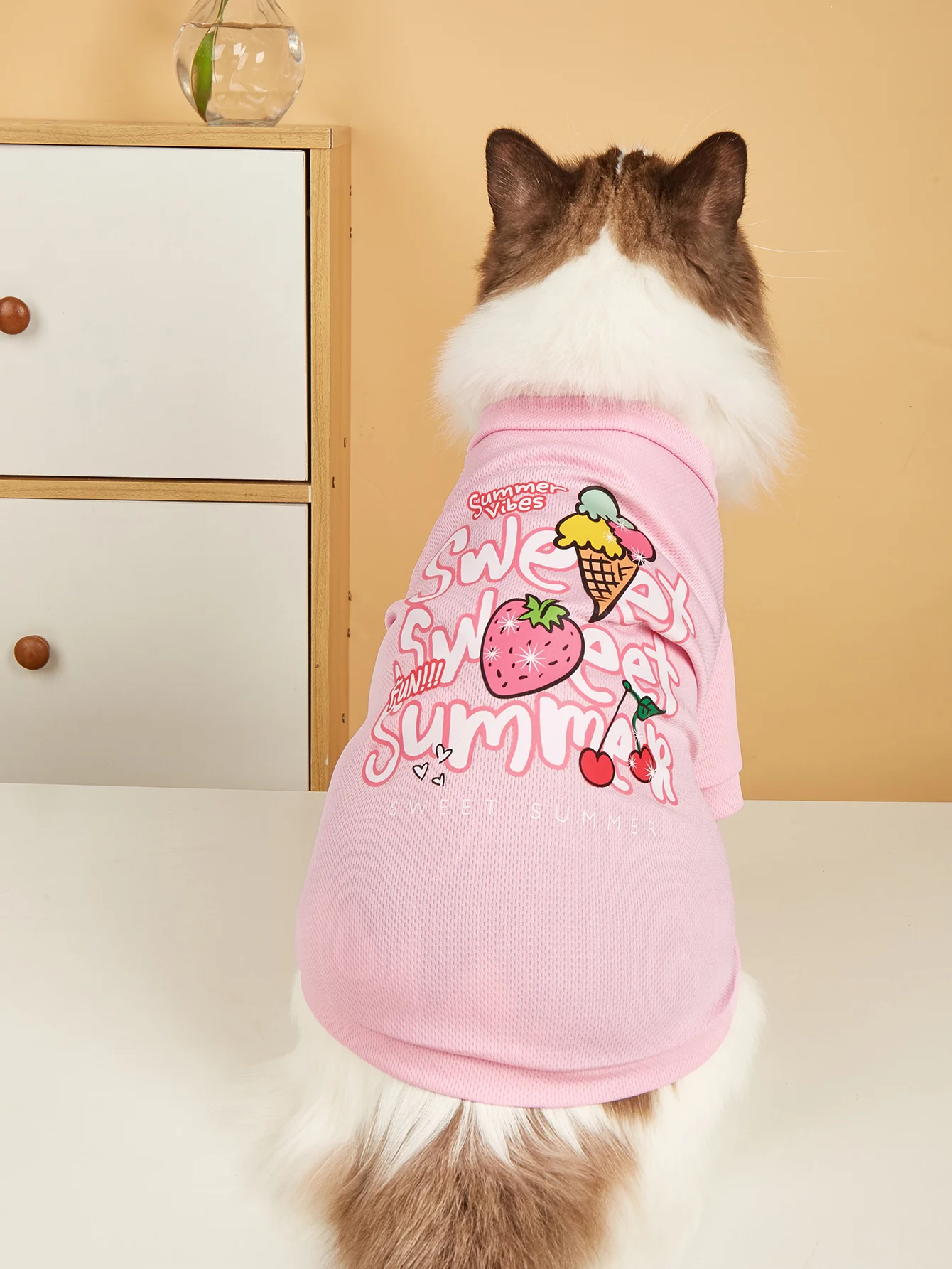 Pet Cloth Dog T-shirt with Sweet and Cute Pink T-shirt Clothes for Doggy Dog Cat Cool Apparel Costume for Summer