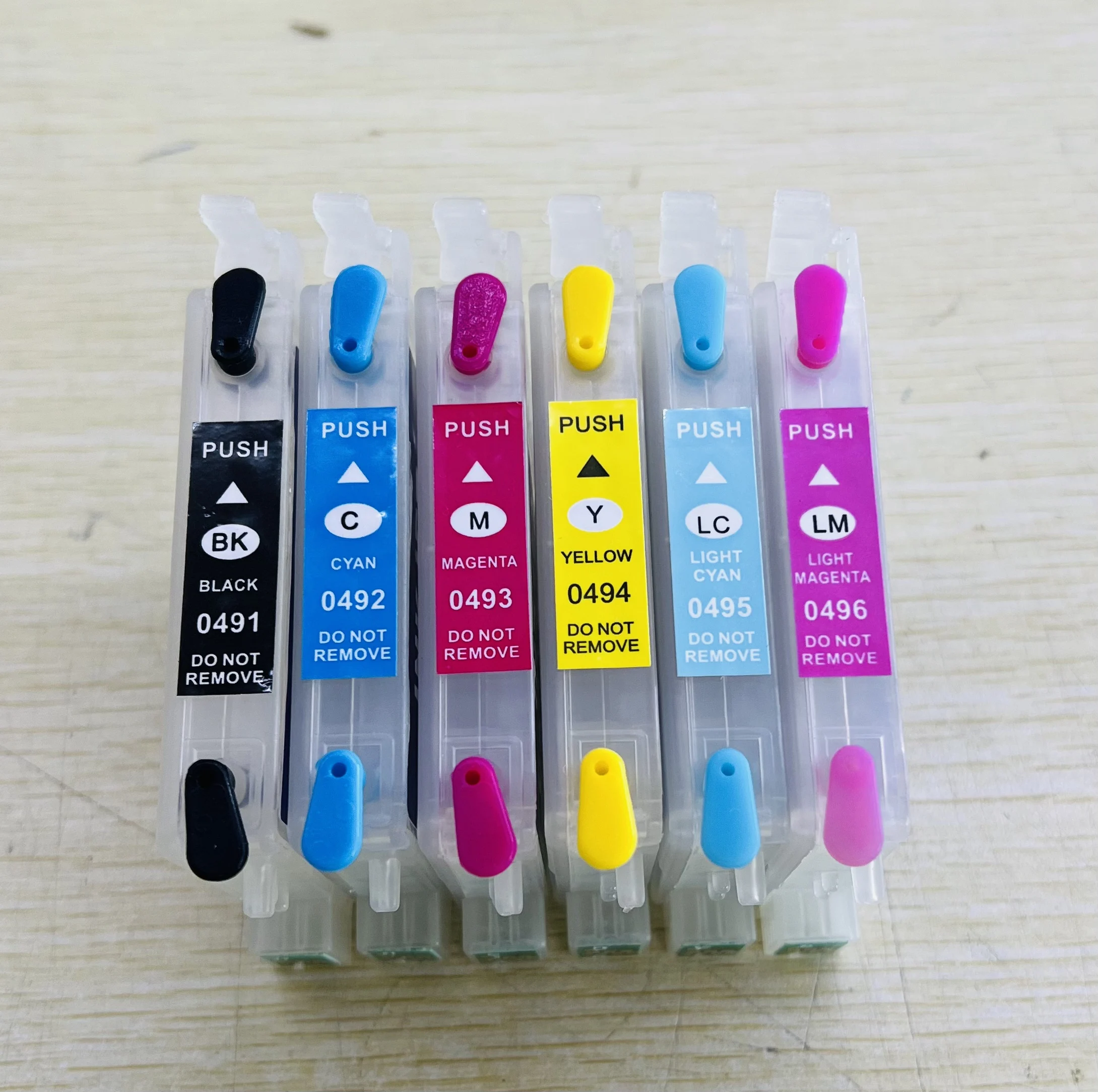 Refillable Ink Cartridge T0491-T0496 with ARC Chip for Epson Stylus Photo R210 R230 R310 R350 RX510 RX630 RX650 Printers