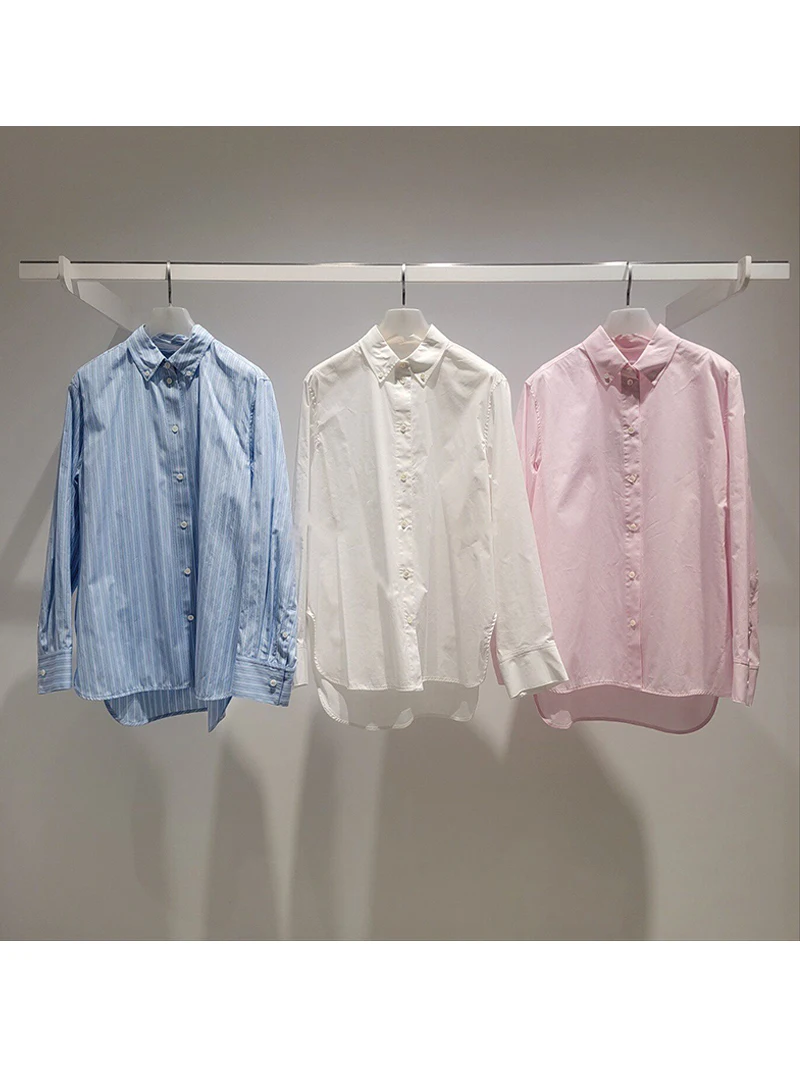 

MICOAT Casual Sle Women's irt BF Sle oulder Arc Hemline Long Sve Casual irt Tee Colors Available Spring 2026