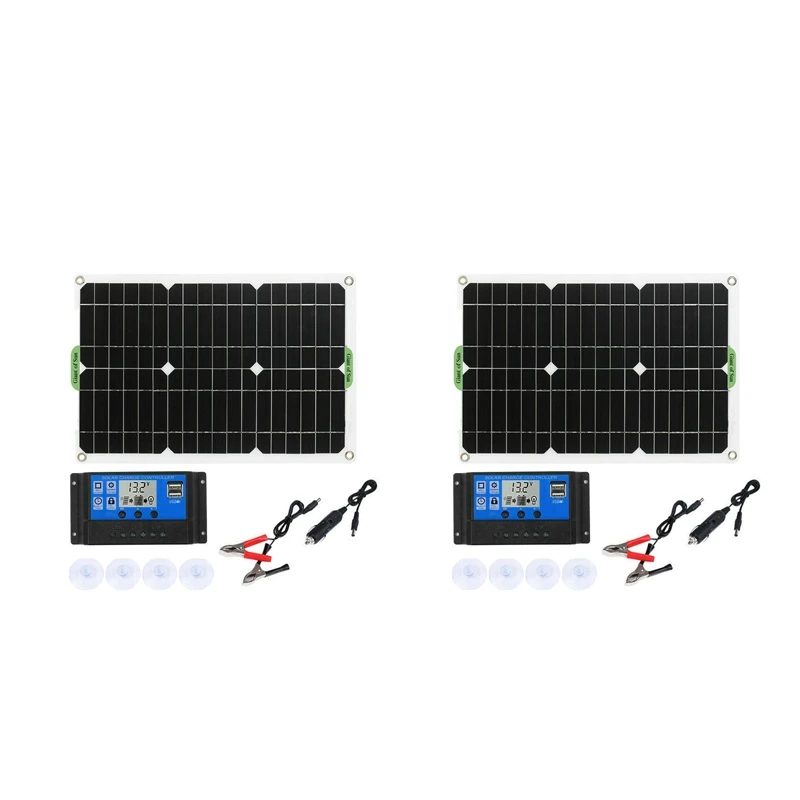 

2X 180W Solar Panel Kit 12V Battery Charger With 50A Controller For Caravan Boat RV