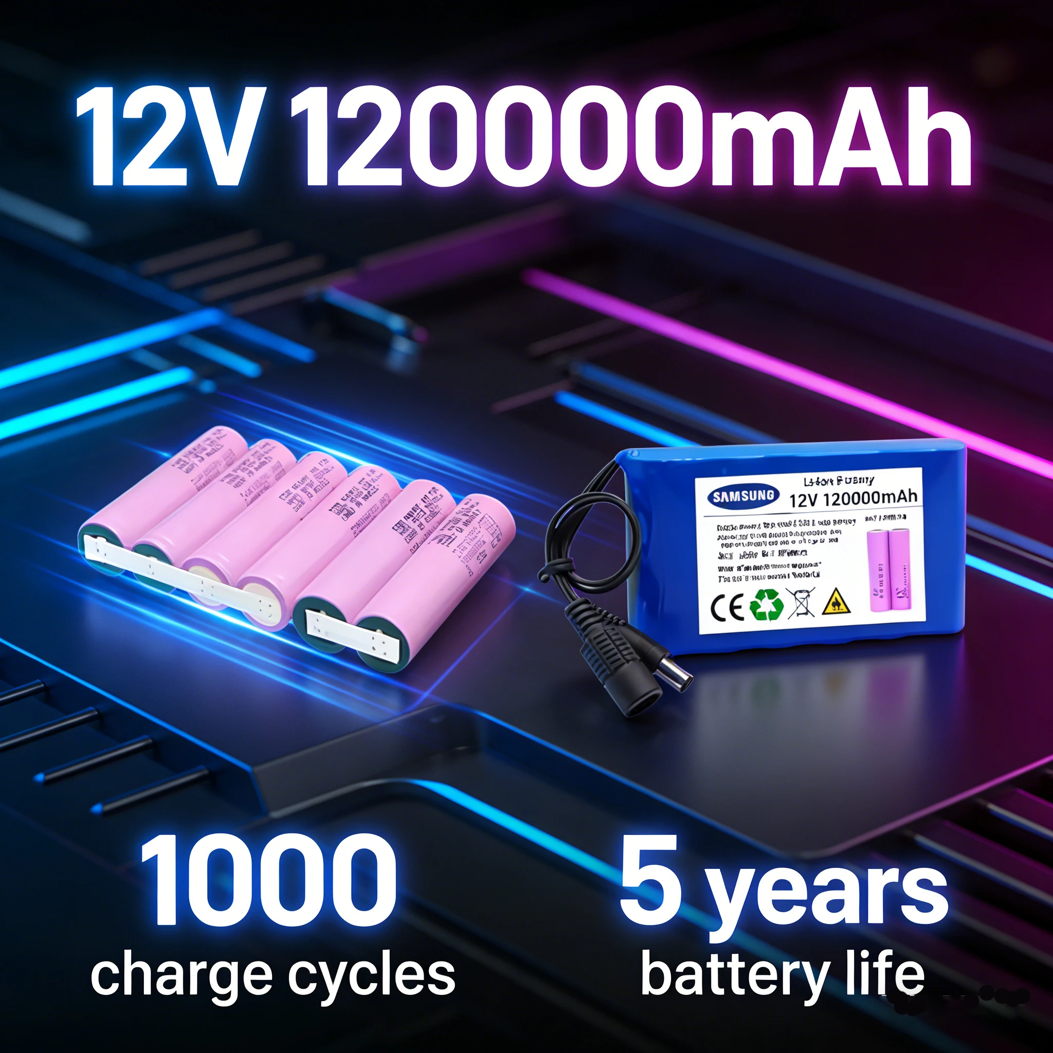 

new 3S2P 12V 20000mAh, DC capacity 12.6V, 30Ah, CCTV camera monitor, genuine, brand new rechargeable lithium-ion battery pack