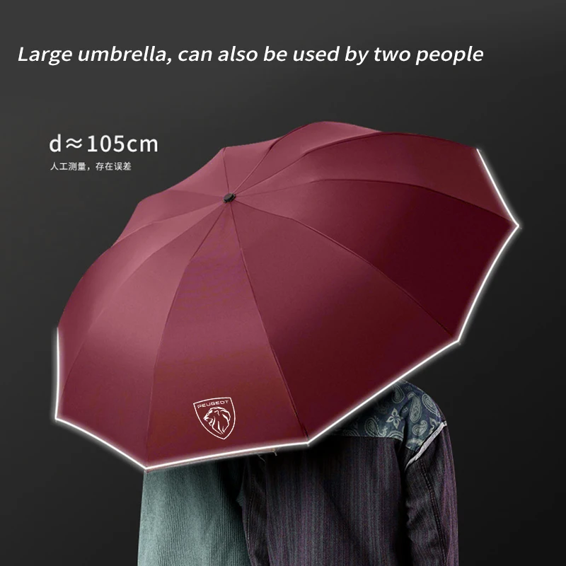 Peugeot 206 207 208 301 307 308 406 408 508 607 2008 3008 4008 5008 RCZ Rifter Car Automatic Folding Windproof Sunshade Umbrella