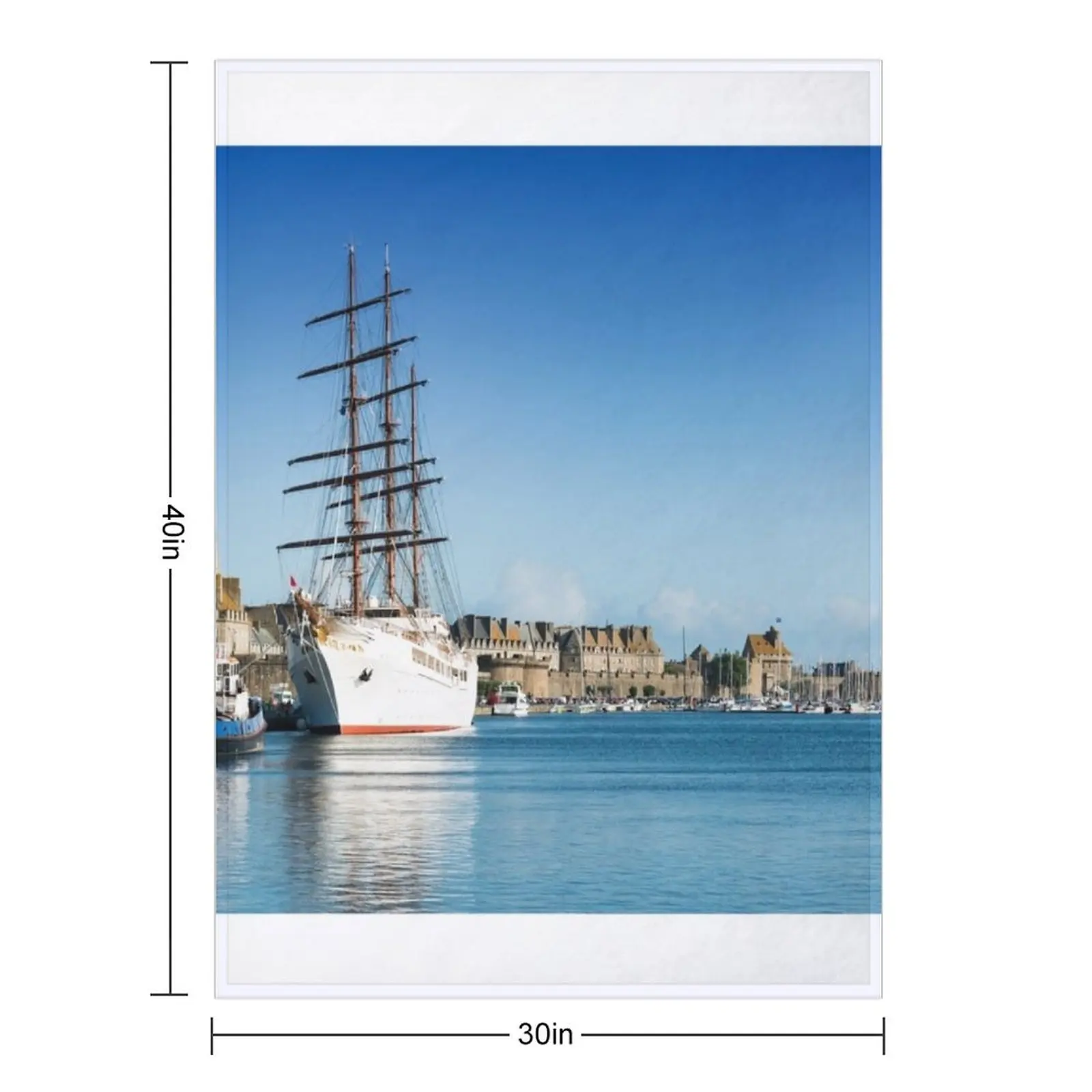 Sea Cloud II في Saint Malo Throw Blanket سرير حراري عتيق لبطانيات الشتاء #2