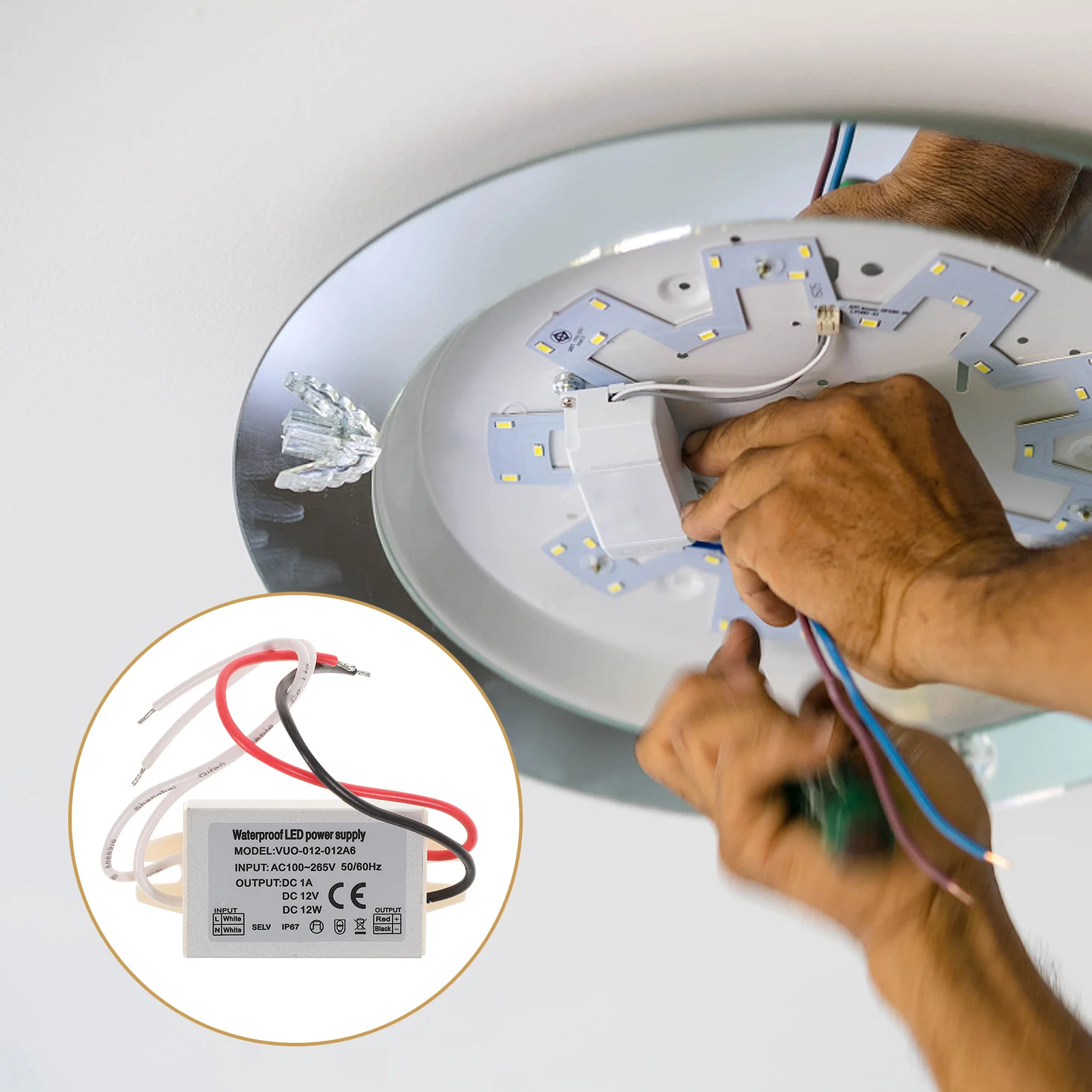 

10W LED Power Driver Waterproof IP67 Constant Voltage Converter Power Supply for LED Display Strips G4 Mr16