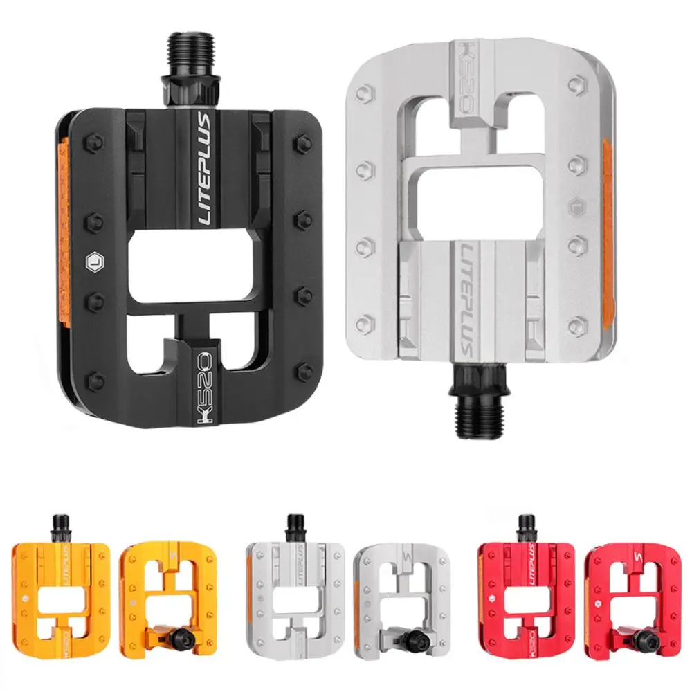 

Liteplus Foldable Bicycle Pedals Anti-slip Slide Solid Bike Pedals With Reflective Strips Aluminum Alloy Bike Folding Pedals