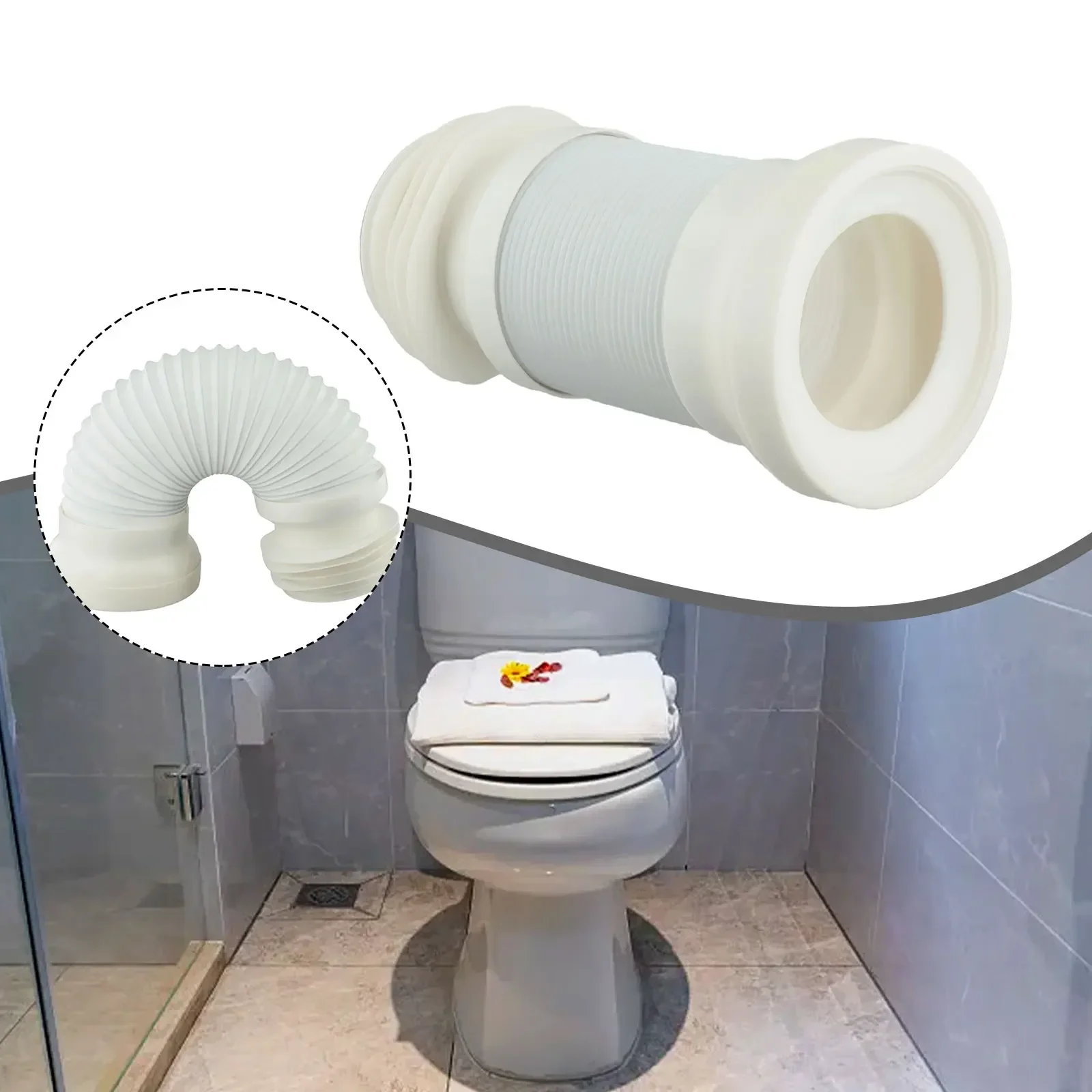 Drain Pipe Durable Hose Toilet Bowl Sewage Parts Universal Home Displacement Flexible WC Sewer Pan Connector 250-500mm