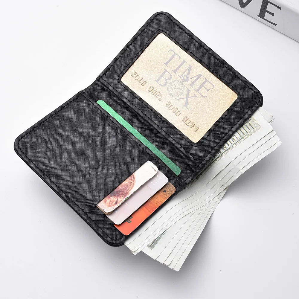 

Портативный мужской кошелек для денег из искусственной кожи, мини-кошелек для кредитных карт, маленький черный короткий кошелек, сумки