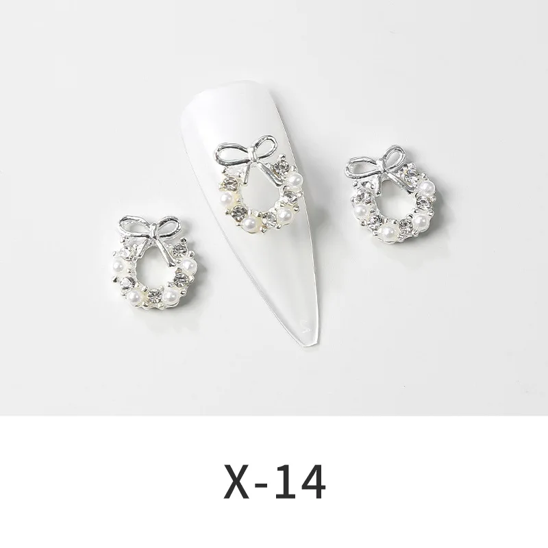 10pcs/lot Alloy High Heel Nail Jewelry Charms 3D Crown Bear Heart Rhinestone Luxury Nails Decorations  Metal Manicure Supplies