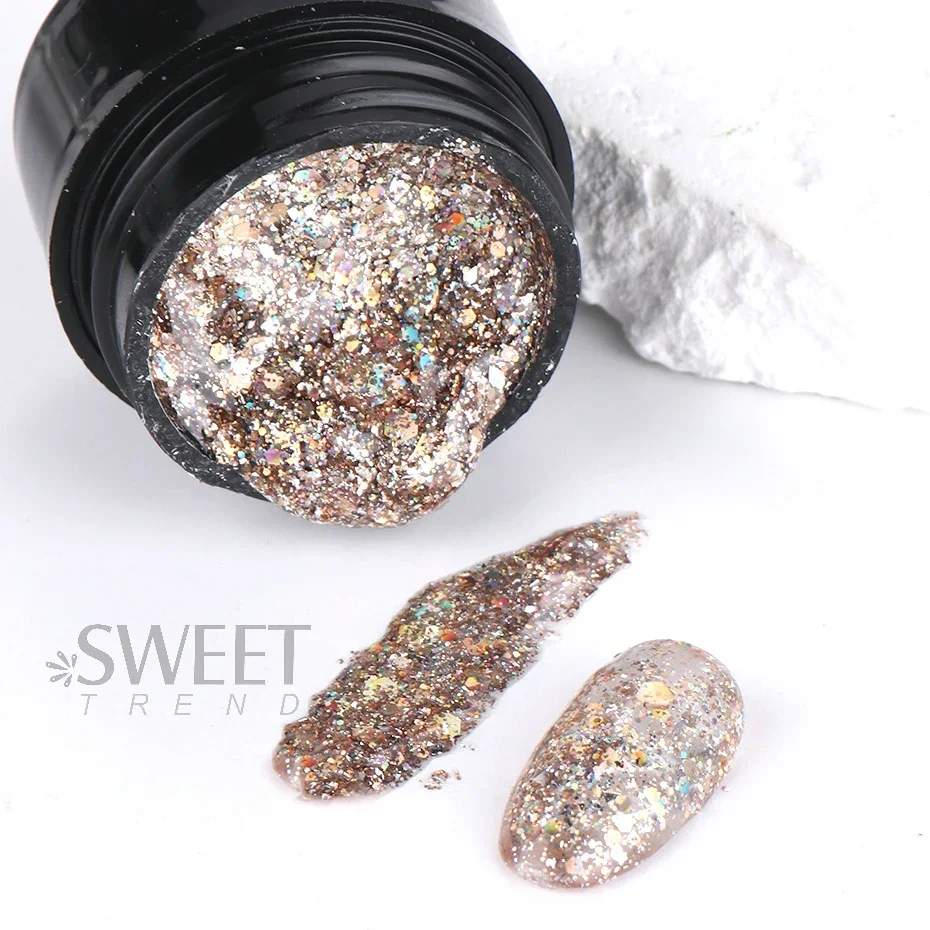 8ml High Flash Platinum Gel Nails Polish Super Shiny Glitter Hybrid Varnishes Soak off Reflective Chrome Painting Lacquer Decor