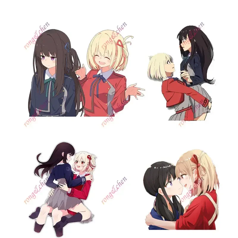 

Cartoon Car Sticker Lycoris Recoil for Car Motorcycle Racing Helmet Laptop Trunk Body Car Window Surfboard Waterproof PVC Decals