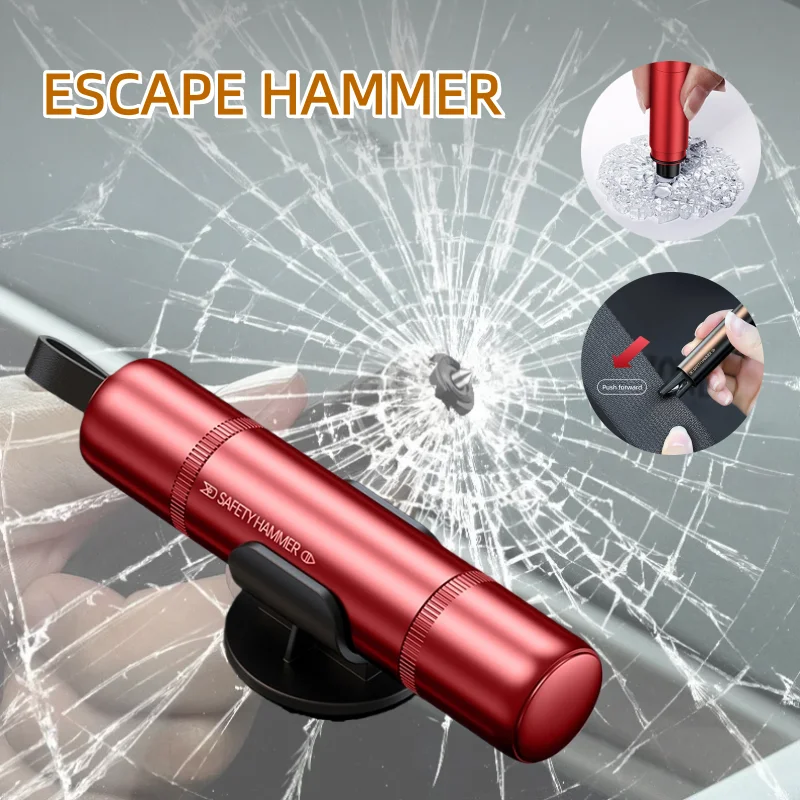 Car Escape Tool - 2-in-1 Window Breaker & Seatbelt Cutter, Life-Saving Vehicle Safety Hammer, Auto Glass Breaker for Emergencies