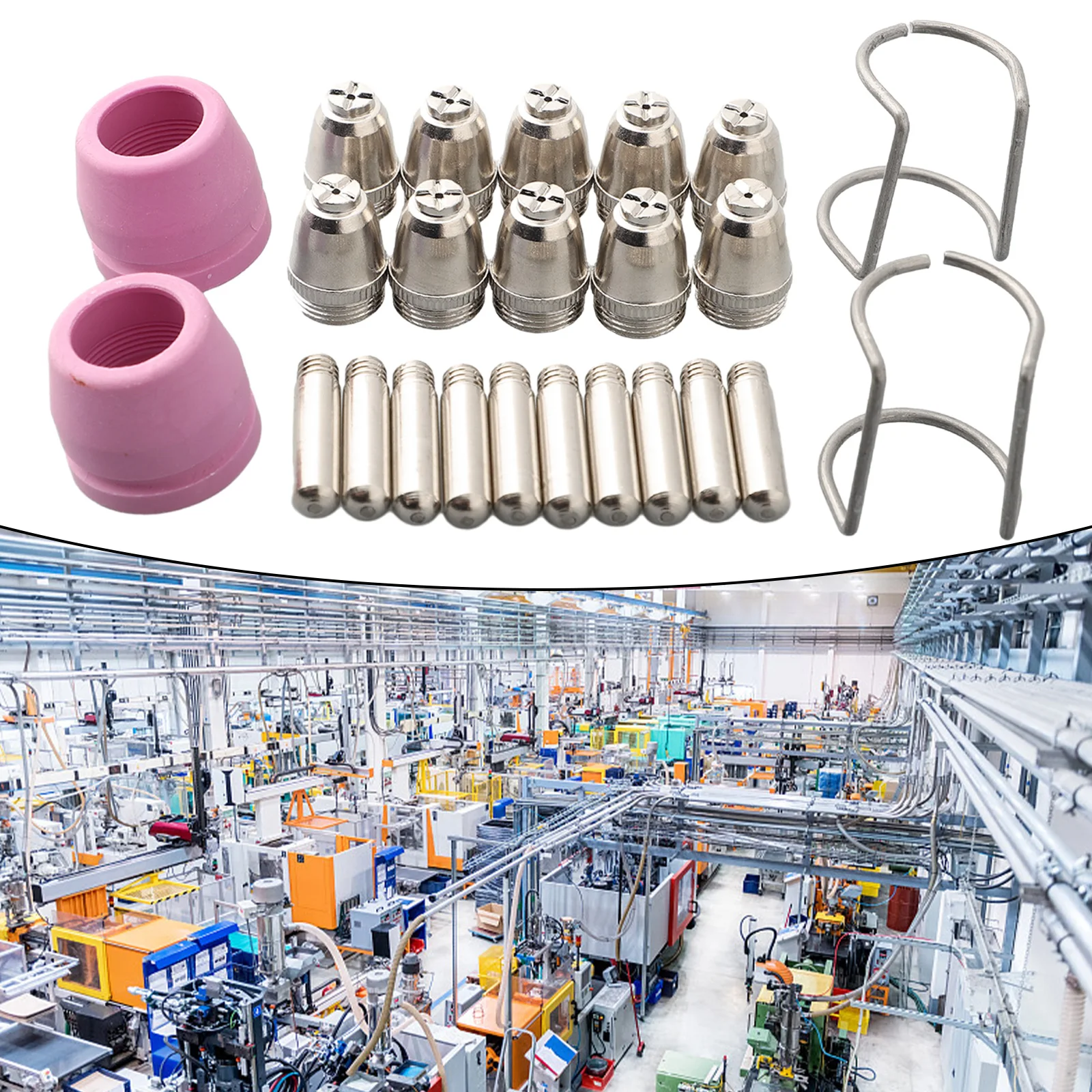 

24 шт., расходные материалы для плазменной резки, насадки, комплект расходных материалов, подходят для резака AG-60 AG-60P SG-55 WSD-60