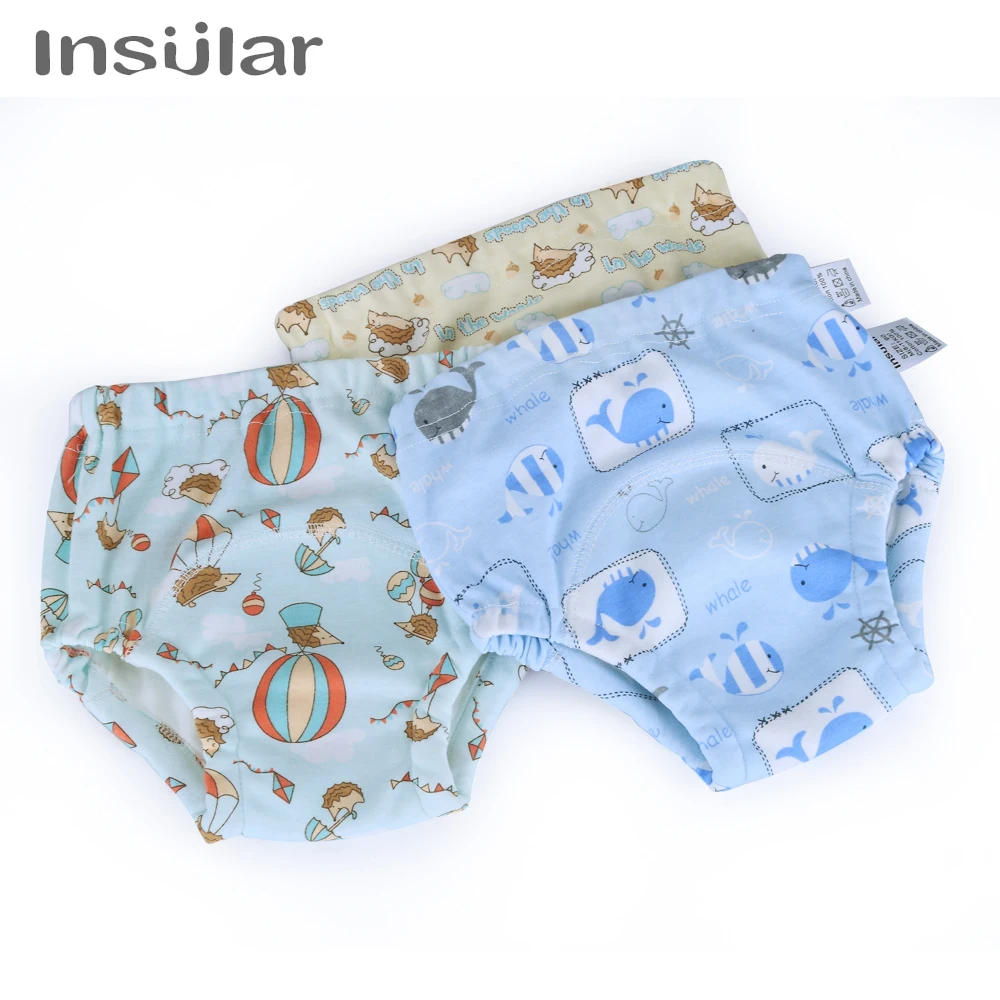 2Pcs Cute Baby Diapers Reusable Nappies Cloth Diaper Washable Infants Children Baby Cotton Training Pants Panties Nappy Changing