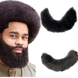 Brazilian Virgin Human Hair Hairpieces 4mm Root Afro Kinky Curl 4x15cm Lace Hairline for Black Men