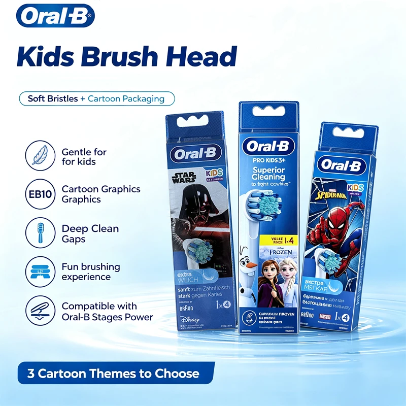 Oral-B EB10 Children's Replacement Brush Head Ultra Soft Round Suitable for Oral-B Children's Rotating Electric Toothbrush
