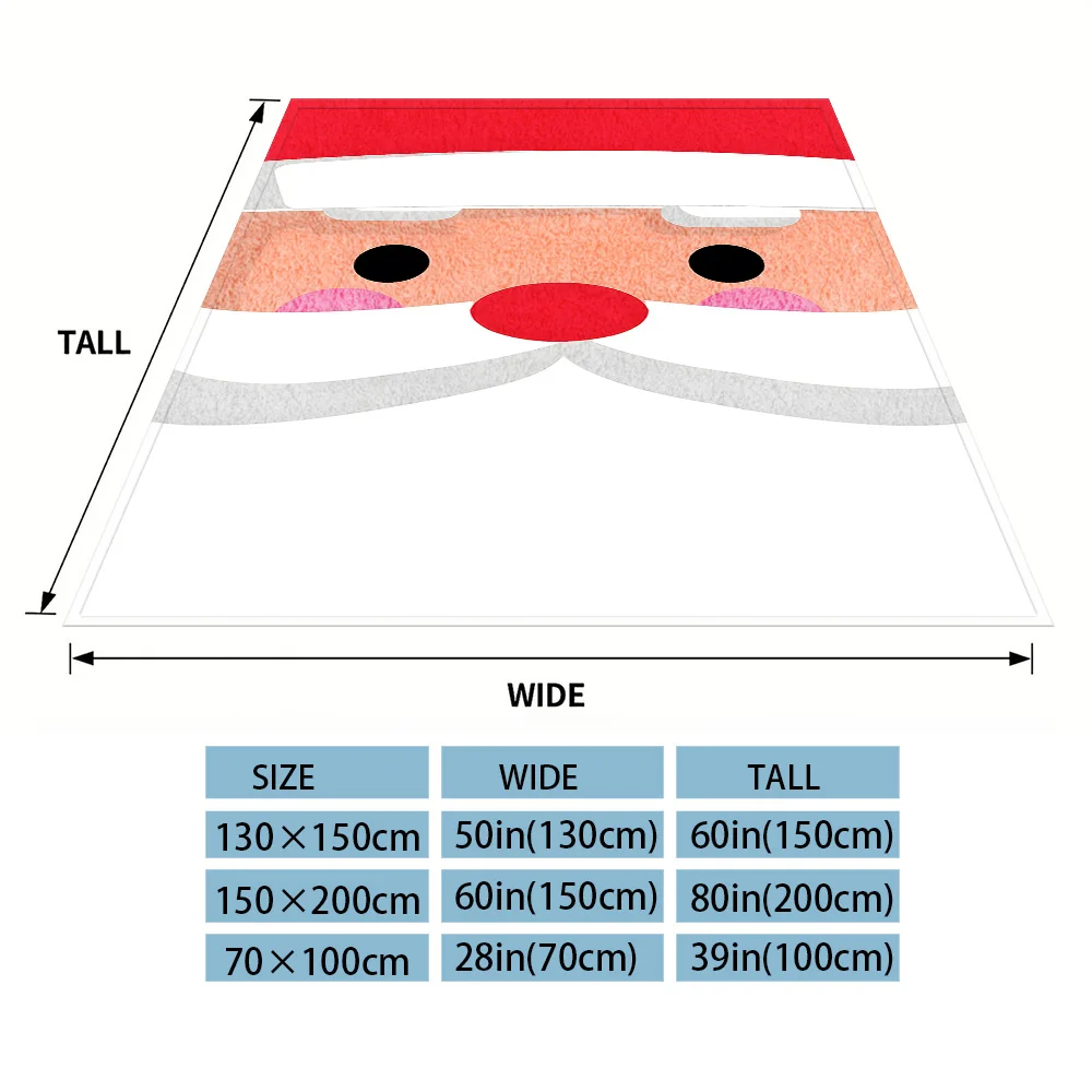 Santa Close up Flannel Luxury Blanket, Lightweight And Comfortable Woolen Blanket, Ultra-Fine Fiber