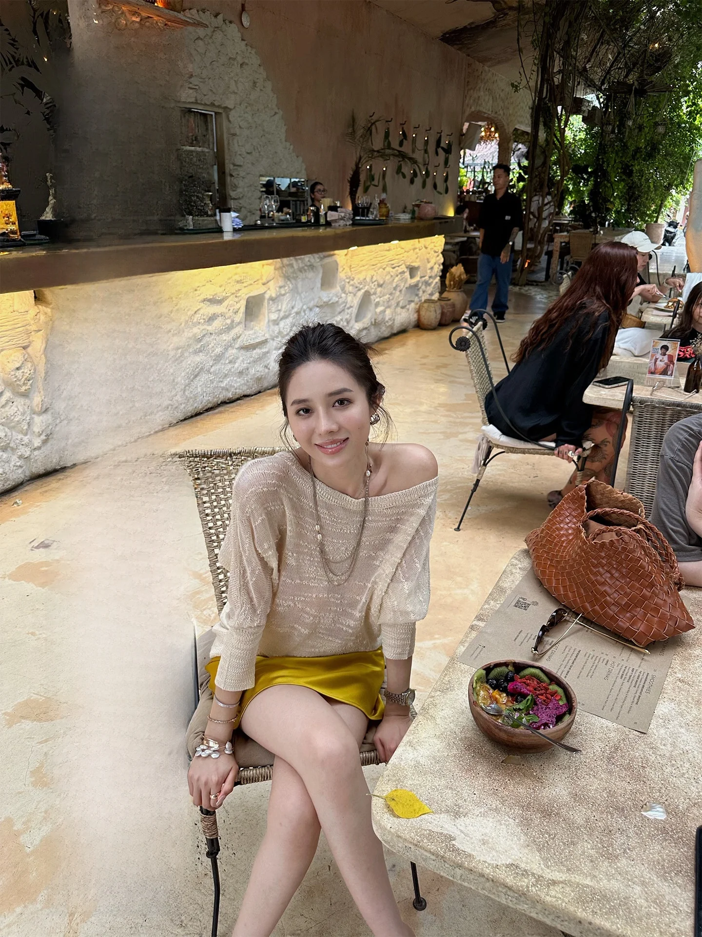 

Sweet And Spicy Tiancai Knitted Woolen Top for Women Spring Batwing Sve Loose Fit Long Sve Regular Length Flower Pattern