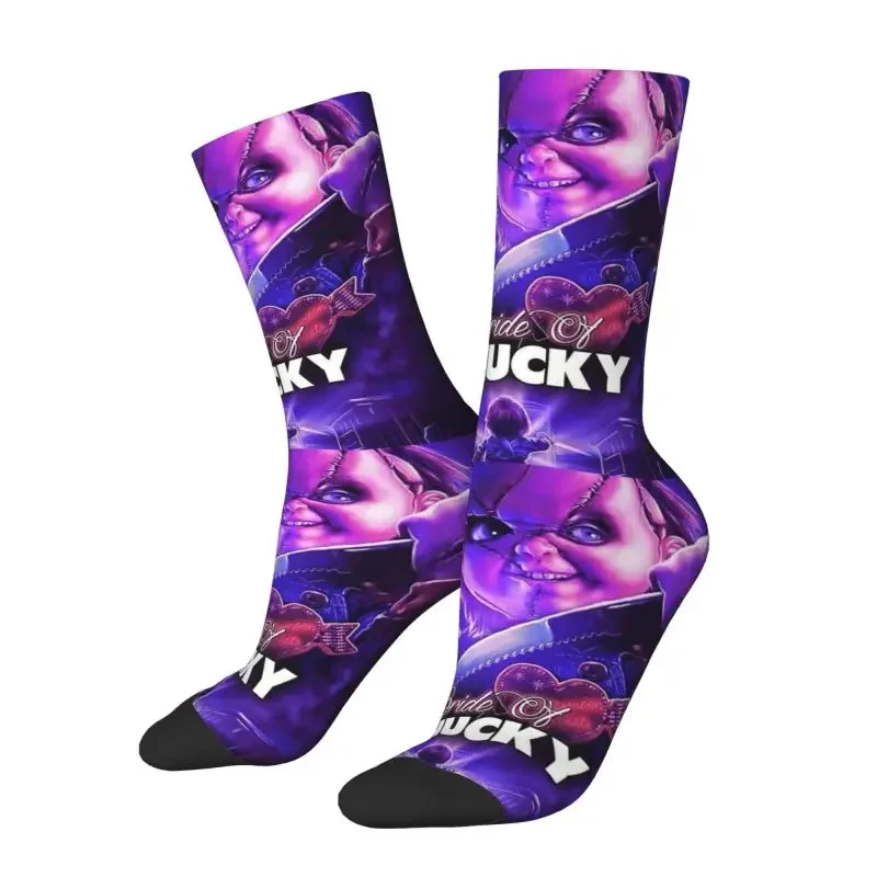 Kawaii Bride Of Chucky Socks Women Men Warm 3D Print Horror Movie Football Sports Socks