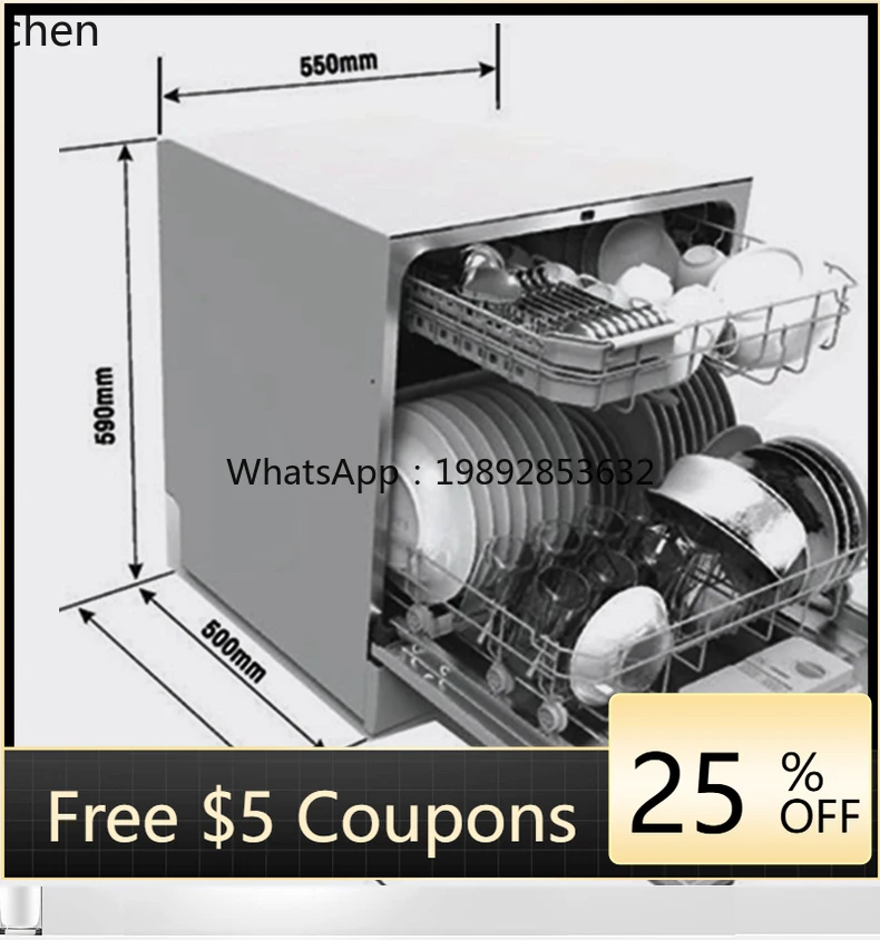 

Dishwasher Automatic Household Embedded Sterilization Disinfection Drying Integrated Dish Brushing Machine